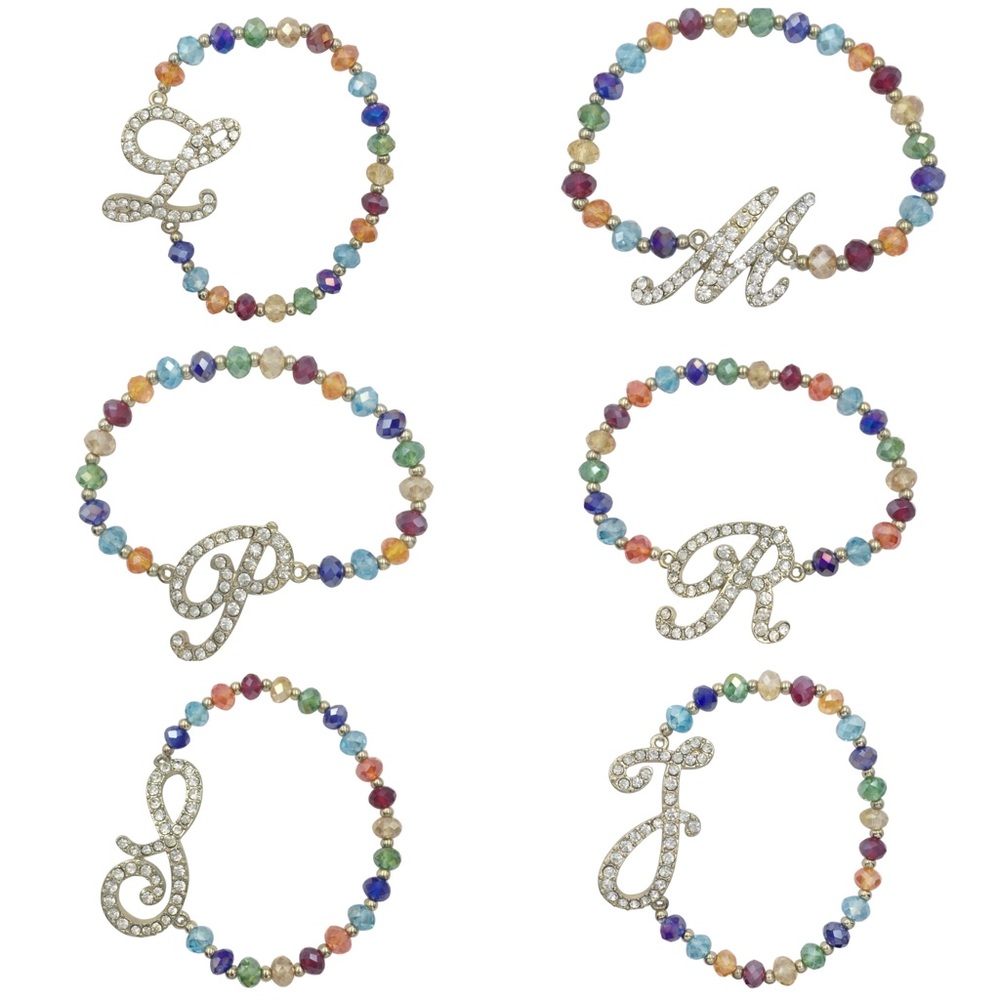 🍀 Initial Monogram Stretch Bracelet - Picture 2 of 4